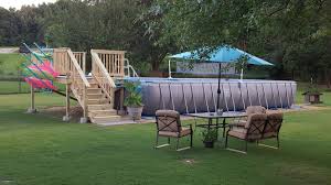 Intex 16x32x54 Pool With Deck Intex Pool Building A Deck Pool Decks