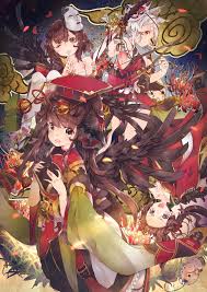 天魔と愉快な天狗たち 大國オサム のイラスト pixiv 東方 射命丸文 犬走椛 姫海棠はたて 天魔 イラスト 萌えイラスト 天狗