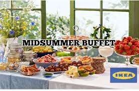 This is the menu that was presented by ikea for the meal that would be served at the midsummer swedish smorgasbord: Ikea Midsummer Buffet 2015 9 June 2015 Moneydigest Sg