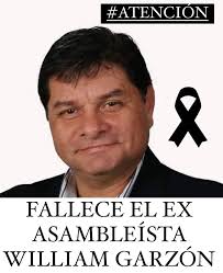 URGENTE #SantoDomingo 🏥 Ésta tarde se ha confirmado el lamentable deceso  de William Garzón Ricaurte, médico de profesión, incursionó en la política,  fue concejal, vice alcalde, asambleísta provincial, presidente de la  Comisión
