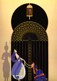 Bird In A Gilded Cage Poem Erte 1989 Bird In A Gilded Cage Art Deco Artists Art Deco Illustration Art Deco Posters