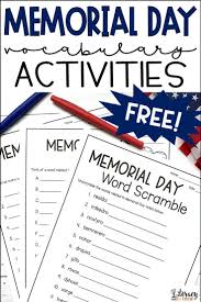 Free Memorial Day Vocabulary Activities In 2020 Memorial Day Activities Vocabulary Activities Free Teaching Resources