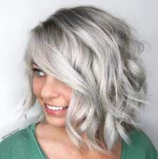 40 Stylish And Sassy Bobs For Round Faces Ash Blonde Hair Colour Aveda Hair Color Silver Grey Hair
