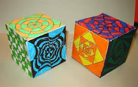 Op Art Kubus Wiskunde Kunst Op Art Kunstlessen