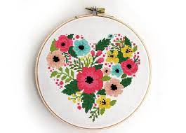 Lovecrafts.com has been visited by 10k+ users in the past month Floral Heart Counted Cross Stitch Pattern Anemones Peony Roses Etsy Counted Cross Stitch Patterns Free Cross Stitch Patterns Simple Cross Stitch