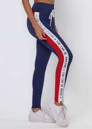 Calça Legging Brave Em Suplex de Poliamida Marinho com Recortes