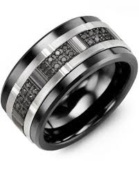 Men S Women S Black Ceramic White Black Gold 24 Black Diamonds Tcw 0 24 Wedding Band F Black Gold Jewelry Black Gold Diamond Black Diamond Wedding Bands