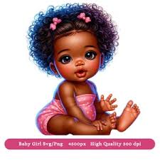 Black Baby Girl Svg