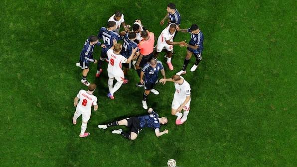 Referee decisions spark controversy as 19 fouls mar first half of Argentina- England World Cup semifinal clash – Firstpost