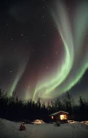 The Aurora Borealis Or Northern Lights Dance In The Night Sky Above A Cabin In Alaska S Northern Lights Photo Aurora Borealis Northern Lights Northern Lights