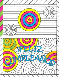 Happy birthday coloring pages 119. Feliz Cumpleanos Happy Birthday Cards Spanish Adult Coloring Page