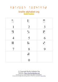 Braille Number Chart Printable Pdf Number Chart Braille