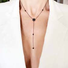 Wear it solo or layered with similar chains of . Alda Black Rhodium Plated Cubic Zirconia Long Length Necklace Marta Zancanaro