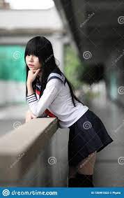 Asian school girl stock photo. Image of beauty, cheerful - 136991822