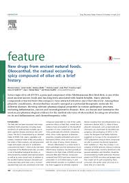 Pdf New Drugs From Ancient Natural Foods Oleocanthal