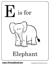 Cut out the templates and trace the letter e and the elephant glue the letter e and the elephant pieces onto a full sheet of card stock (we used purple, but you can use any color you like). E Is For Elephant Letter E Coloring Page Pdf