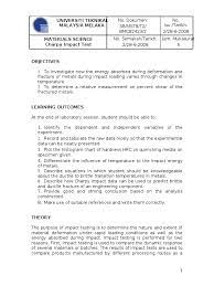 The test sample shall consist of aggregates the whole of which passes through ½ in b.s. Charpy Impact Testing Lab Report Fracture Ductility
