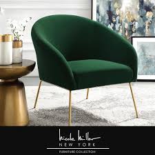 Nicole Miller Darrell Green Gold Velvet Accent Chair With Armless Nac105 02gn Hd The Home Depot In 2020 Accent Chairs Barrel Chair Velvet Accent Chair
