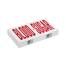 Luxurious white faux leather finish in a metal clasp palette. Jeffree Star Cosmetics Blood Sugar Anniversary Palette Monolith Beauty Lifestyle