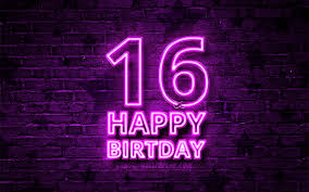 Telecharger Fonds D Ecran Heureux De 16 Ans Anniversaire 4k Violet Neon Texte 16e Fete D Anniversaire Violet Brickwall Heureux 16e Anniversaire Anniversaire Concept Fete D Anniversaire De 16 Ans Pour Le Bureau De La