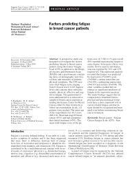 PDF) Factors predicting fatigue in breast cancer patients