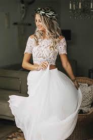 Sample bohemian lace wedding dress| uk size 10 | long sleeve wedding gown | boho bridal gown | boho wedding houseofbali 4.5 out of 5 stars (158) £ 299.99. Two Pieces Short Sleeve Off The Shoulder Ivory Lace Beach Wedding Dresses With Chiffon On S Lace Beach Wedding Dress Wedding Dresses Lace Wedding Dress Chiffon