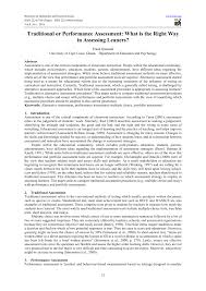 Pdf Traditional Or Performance Assessment What Is The Right Way To Assessing Learners
