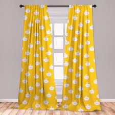 Get free shipping on qualified patterned curtains or buy online pick up in store today in the window treatments department. East Urban Home Ambesonne Yellow And White Curtains Cloud Princesses With Crown On Star Patterned Background Window Treatments 2 Panel Set For Living Room Bedroom Decor 56 X 63 Earth Yellow White Wayfair