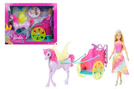 La bella principessa che appare in questa illustrazione è la bambola barbie vestita in loro vestito migliore notte. Barbie Dreamtopia Con Cavallo E Carrozza Fashion Dolls E Accessor