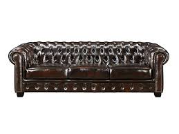 Optez par exemple pour un canapé 3 places velours, un grand canapé en tissu et bois ou encore un canapé cuir 3 places style industriel. Canape Chesterfield 4 Places 100 Cuir Chocolat Brenton