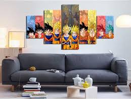 Amazing 5 Pieces Dragon Ball Z All Type Of Goku Wall Decor Canvas Dbz Shop Dr Decoracion De Videojuegos Cuadros Decorativos Para Sala Decoracion Con Cuadros