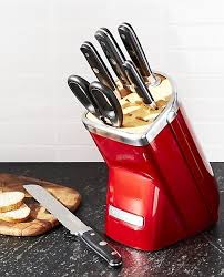 Kitchenaid Professional Series 7 Piece Candy Apple Red Knife Block Set Reviews Crate And Barrel Kitchen Aid Knife Block Set Knife Block