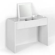 € 179 hübsche mädels kommode mit spiegel und blumen in lila und weiß, vier sehr große laden für viel stauraum zwei kleinere laden mit abstellfläche aus glas maße: Vicco Schminktisch Mia 76 X 100 Cm Weiss Hochglanz Frisiertisch Kommode Spiegel Schminkkommode Mit 2 Schubfac Schminkkommode Frisiertisch Kommoden Spiegel