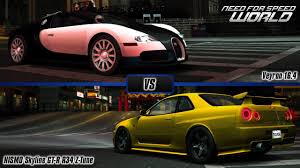 More nissan skyline r34 gtr figures and specs: Need For Speed World Bugatti Veyron 16 4 Vs Nissan Nismo Skyline Gt R R34 Z Tune Youtube