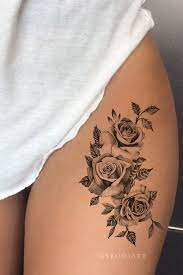 Bonita Vintage Realistic Black Floral Flower Rose Temporary Tattoos Tattoos For Women Flowers Hip Tattoos Women Rose Tattoos For Women