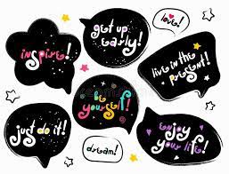 Black Speech Bubbles With Lettering Phrases Stock Vector Illustration Of Comment Banner 143114725