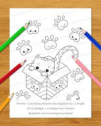 Cartoon Cat Colouring Page From The Cute And Easy Kawaii Colouring Book By L J Knight This Book Has 30 Adorable Des In 2020 Coloring Books Cat Coloring Page Kawaii