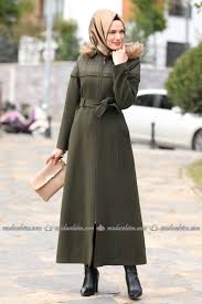 Kapitone Detay Kase Pardesu Dfl618 Haki Winter Coat Dress Fashion Colorful Dresses
