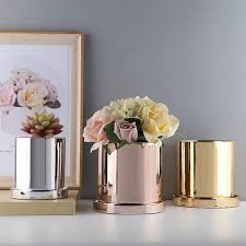 Thanks to made from advanced materials, these artificial lavender flowers topiaries are more lifelike than others in the market. Shiny Rose Gold Silver And Golden Ceramic Plant Pots Minimalist Nordic Style Cactus Pots House Boutique