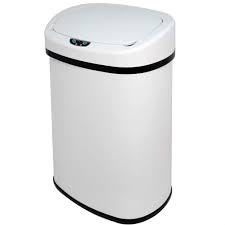 4.3 out of 5 stars. White 13 Gallon Kitchen Trash Can With Touch Free Motion Sensor Lid Fastfurnishings Com