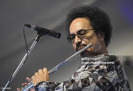 Nigerian flutist Tee Mac Omatshola Iseli performs during... News Photo