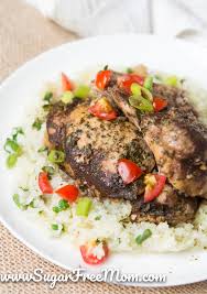 Serve over hot cooked rice. Low Carb Slow Cooker Balsamic Chicken Thighs