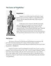 The doryphoros typifies the new approach to depicting the human form in the high classical period of greek art. The Canon Of Polykleitos Polykleitos
