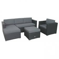 Poly Rattan Ecklounge Set 3tlg Schwarz Gartenmobel Hocker Stuhl Amazon De Kuche Haushalt Gartenmobel Lounge Aussenmobel