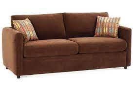 The sleeping area is 62 inches long and 42 inches wide, which is ideal for two children or one adult. City Small Spaces Fabric Pillow Back Queen Sleeper Sofa