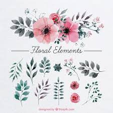 Floral element designs presented in different formats (png, jpg, and ai) so designers can easily work with them, with floral you can test this flower set with the free version which consists of 5 palm leaves, 3 flowers, and 1 seamless pattern that introduce the mesmerizing watercolor designs of the. 100 Amazing Watercolor Freebies 2018 Vector Flowers Watercolor Paintings Watercolor Flowers