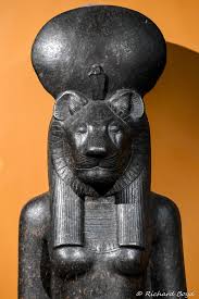 🦁✨ Sekhmet, the powerful lioness goddess 🇪🇬 Sekhmet, the fierce and  protective lioness-headed goddess, symbolizes war, healing, and the  destructive power of the sun. 🌞💥 Known as the ""Eye of Ra,"" she