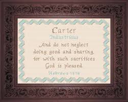 Carter Name Blessings Personalized Cross Stitch Design From Joyful Expressions Personalized Cross Cross Stitch Designs Cross Stitch