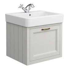 Wall hung bathroom vanity units uk. Chatsworth Traditional Grey 560mm Wall Hung Vanity Victorian Plumbing Uk