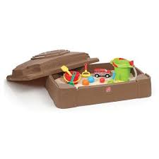 Step2 Play And Store Kids Sandbox With Cover And Four Molded In Seats Walmart Com Walmart Com In 2020 Kids Sandbox Kids Playground Sandboxes